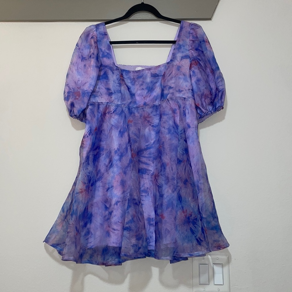 BuddyLove Lyla Puff Sleeve Baby Doll Dress in Ripple SZ S NWT - Picture 3 of 6